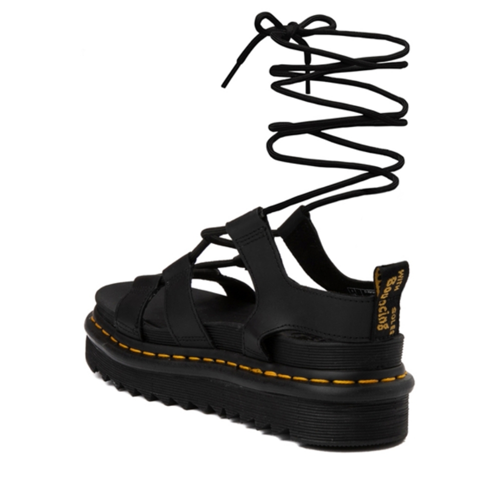 NEW Dr Martens Nartilla Gladiator Sandals Womens Platform Leather Black Sz 6 - Picture 3 of 13
